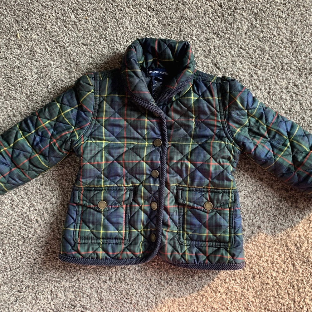 24M Ralph Lauren Quilted Plaid Coat